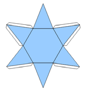 Az alaplapot alkotó kis háromszögek területe T = 43 = 6 (cm ) T ötszög = 5 6 = 30 (cm ) Az oldallap területe: T oldallap = 47 = 14 (cm ); Tötszög M 30 6,5 V = = = 65 (cm ).