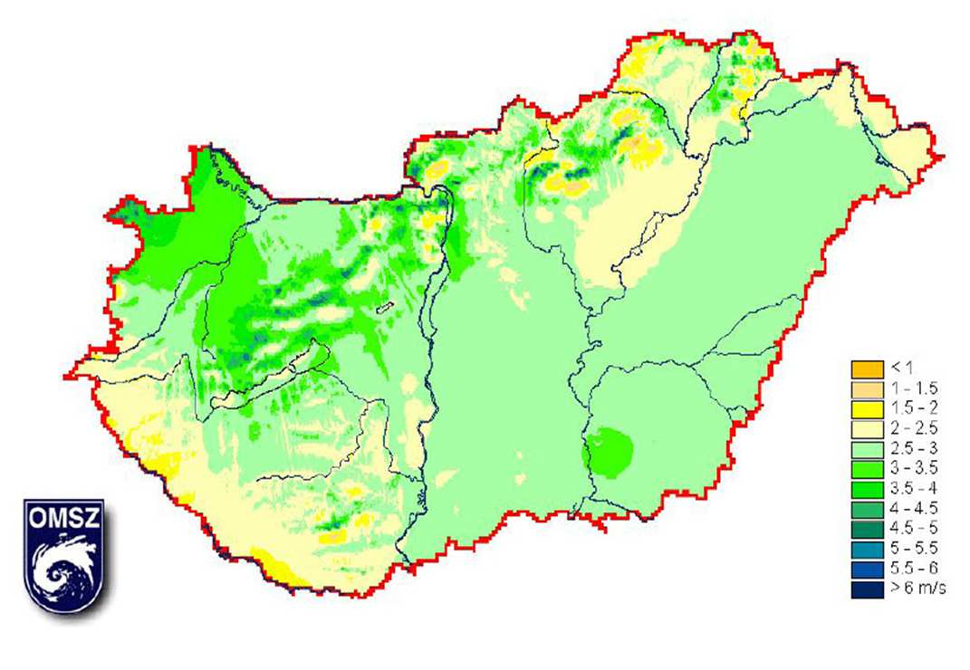 Magyarország széltérképe a) 20