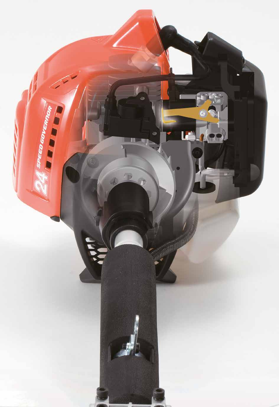 FŰKASZÁK SZABÁLYOZOTT FORDULATSZÁMMAL CG24/27ECMP Regulátorral szabályozott fordulatszám! A ventilátor által szállított levegővel szabályozható a karburátor működése.