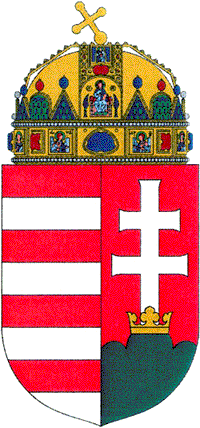 4 I) cikk (1) Magyarország címere hegyes talpú, hasított pajzs. Első mezeje vörössel és ezüsttel hétszer vágott.