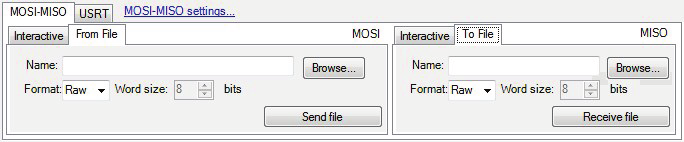 LOGSYS grafikus felhasználói interfész LOGSYS Fájlnév Fájlnév Fájl formátum Fájl küldése Fájl formátum Fájl fogadása 4-11. ábra: A MOSI-MISO üzemmód fájl küldés/fogadás felülete.