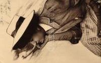 Lady, litho postca rd