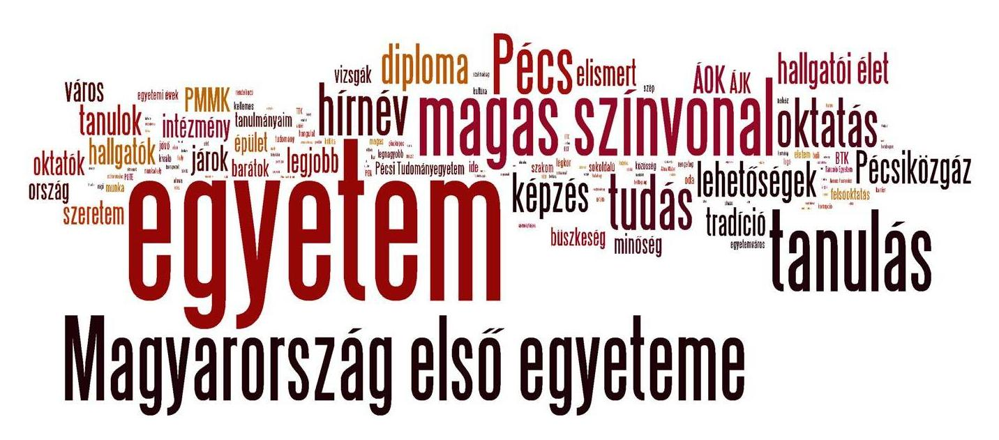 PÉCSI TUDOMÁNYEGYETEM 3.4 Az intézménnyel kapcsolatos kérdések Ebben a részben az intézménnyel kapcsolatos kérdéseket dolgoztuk fel.