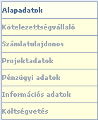 1. Alapadatok A rendszer automatikusan tölti ki. 2.