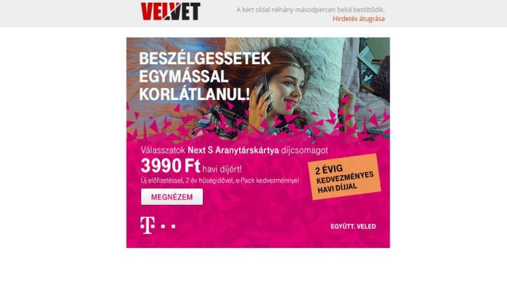 RICH MEDIA MEGOLDÁSOK NAPI LISTAÁRA Felület: Velvet teljes site