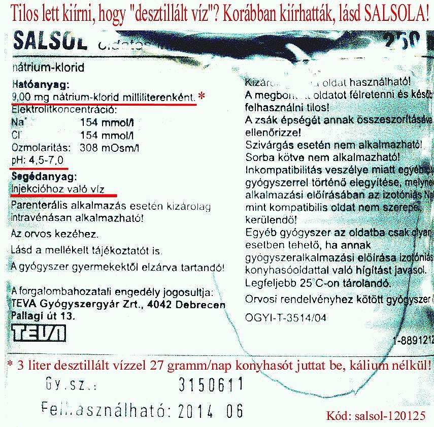 Ne tetszelegjen egészségvédőként, aki orvosi, kórházi ápolói, gyógyszerészi vagy természetgyógyászi diplomával rendelkezik, de nem lépett fel a konyhasópótlást korlátozás és a káliumtúladagolás