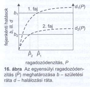 Versengés kimenetele a ragadozó/parazita elkerülési hatékonyságtól függő Ugyanazon ragadozó faj által