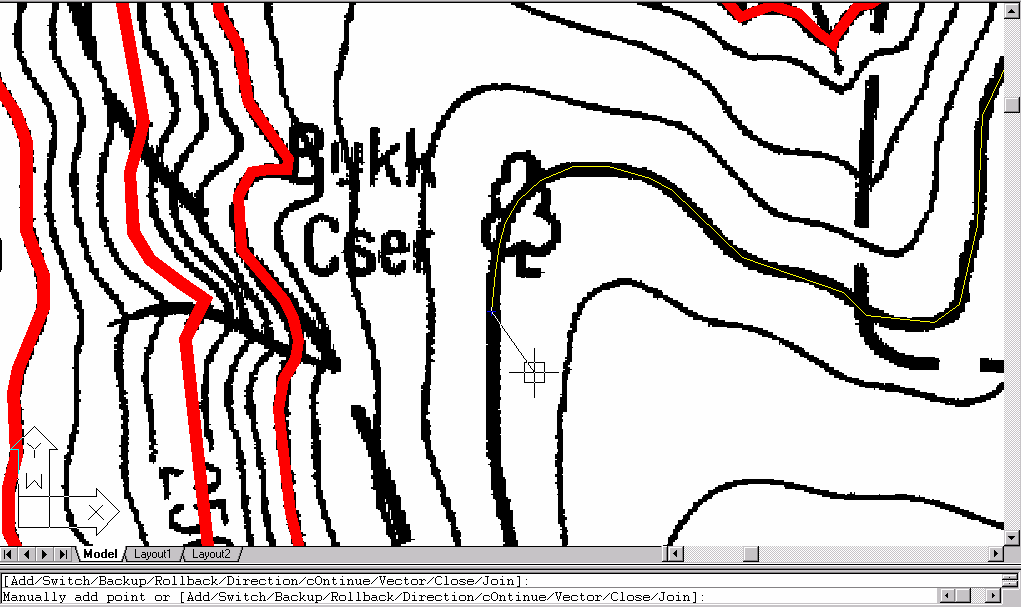 Overlay segíts tségével felszíni metszetvonal