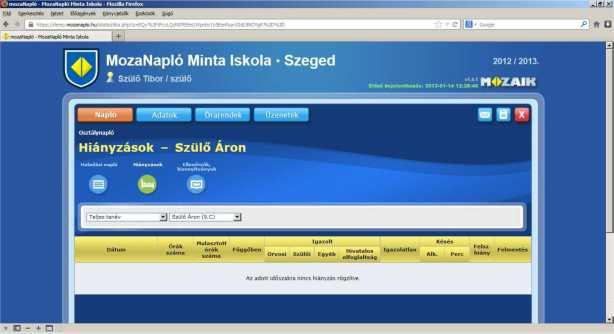 : A tanuló hiányzásait itt