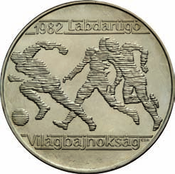 1982. évi Labdarúgó VB - Spanyolország, sor Fussball-Weltmeisterschaft 1982 - Spanien, Serie World Football Championship 1982 - Spain, series 500 Forint Ag 640-28 g - 40 mm - 2,6 mm 1981. 08. 17.