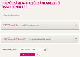 Összerendelések keresése, megjelenítése, törlése A Folyószámlák és kezelőik képernyőn Folyószámlaszám és Felhasználónév alapján lehet keresni a már létező összerendelésekre.