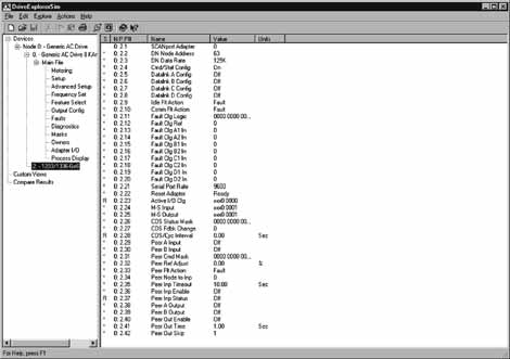 DriveExplorerô DriveExplorerô szoftver A WindowsÆ CE, WindowsÆ 95/98/NT, WindowsÆ 2000 rendszerekkel kompatibilis DriveExplorerô alapszoftver az Allen-Bradley hajt sok paramètereinek on-line