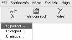 ÚJ NÉV FELVÉTELE A CÍMJEGYZÉKBE Új elem felvételéhez kattintsunk a Címjegyzék ablak eszköztárán látható Új ikonra.