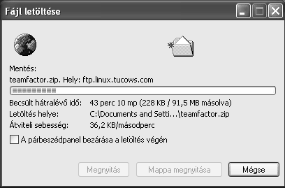 Információ és kommunikáció A Megnyitás gomb használata esetén a Windows azonnal megnyitja a fájlt, azaz a programfájlokat futtatja, míg az adatfájlokat az őket kezelő programmal megnyitja.