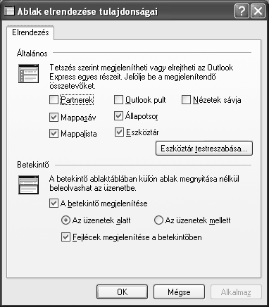 Információ és kommunikáció A Beérkezett üzenetek mappa választásakor a jobb oldali panel felső részén beérkezett üzeneteink listáját láthatjuk.