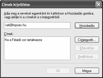 Információ és kommunikáció Első lépésként adjuk meg a feladó címét.