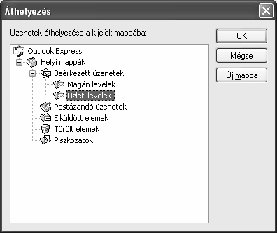 84 A második lépésben válasszuk az Áthelyezés a következő mappába műveletet, majd