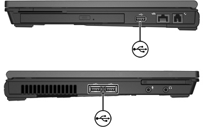 1 USB-eszköz használata Az USB (Universal Serial Bus) egy hardver-illesztőfelület, amelyen keresztül külön megvásárolható külső eszközök, például USB-billentyűzetek, egerek, meghajtók, nyomtatók,