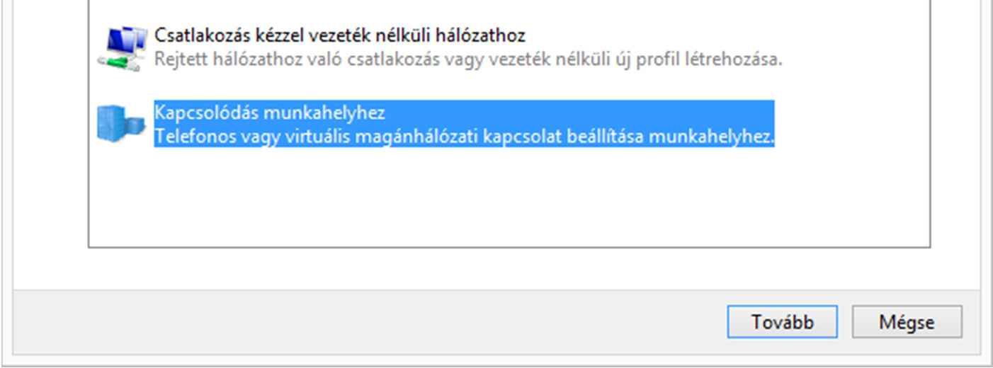 3. VPN kapcsolat létrehozásának menete A modem szoftvere legyen connected állapotban. Lépjünk be a Vezérlőpult -> Hálózati és megosztási központba. (Windows 8.