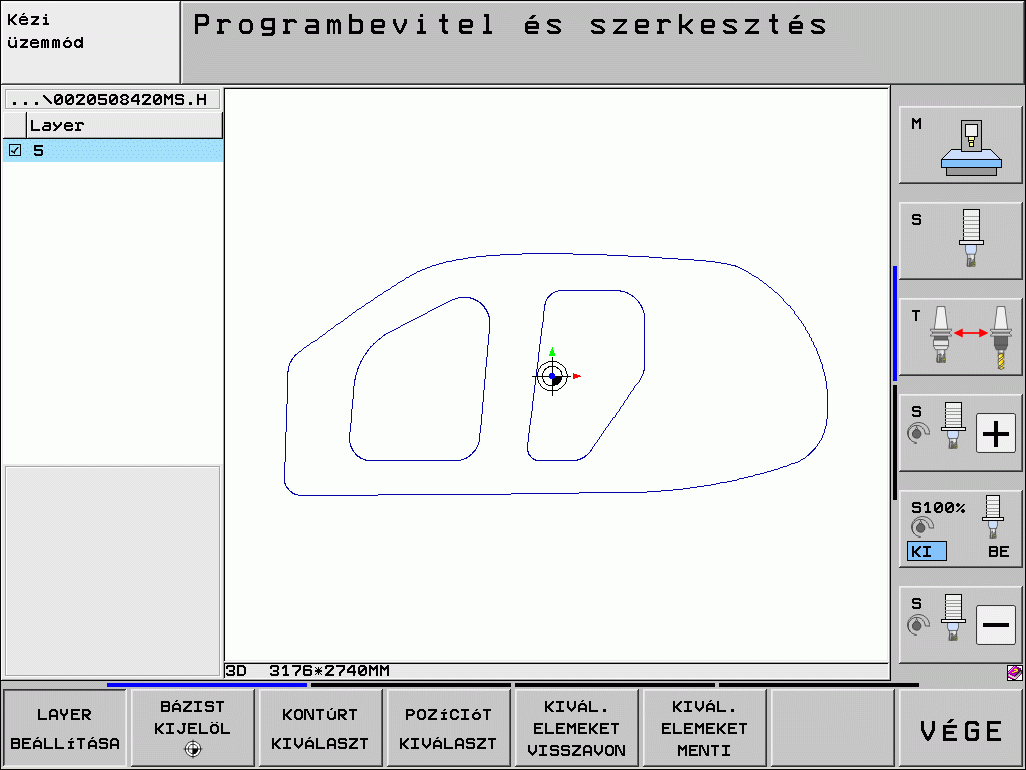 Párbeszédes programból származó adatok (szoftver opció) Funkció Ezzel a funkcióval kontúrrészeket, vagy akár teljes kontúrokat másolhat ki egy már létező párbeszédes programból, hasonlóan CAM