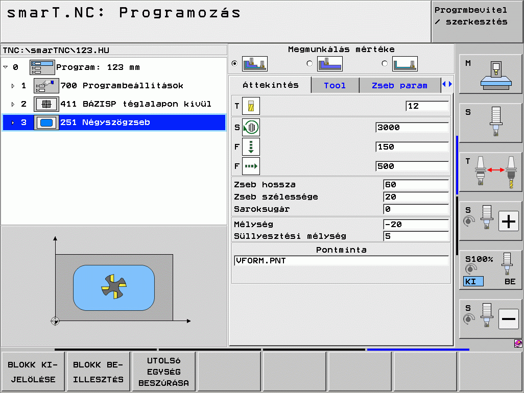 Alapismeretek Művelet másolása Könnyen másolhatja az egyes megmunkálási műveleteket az ismert Windows billentyűkombinációkkal: Ctrl+C a művelet másolásához Ctrl+X a művelet kivágásához Ctrl+V a