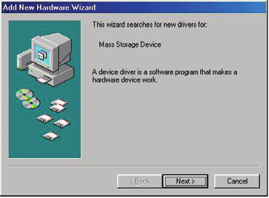 702 Windows 98 függelék Windows 98 függelék amennyiben a számítógép ekkor sem telepíti a vezérlőprogramokat, megjelenik az Add New Hardware Wizard