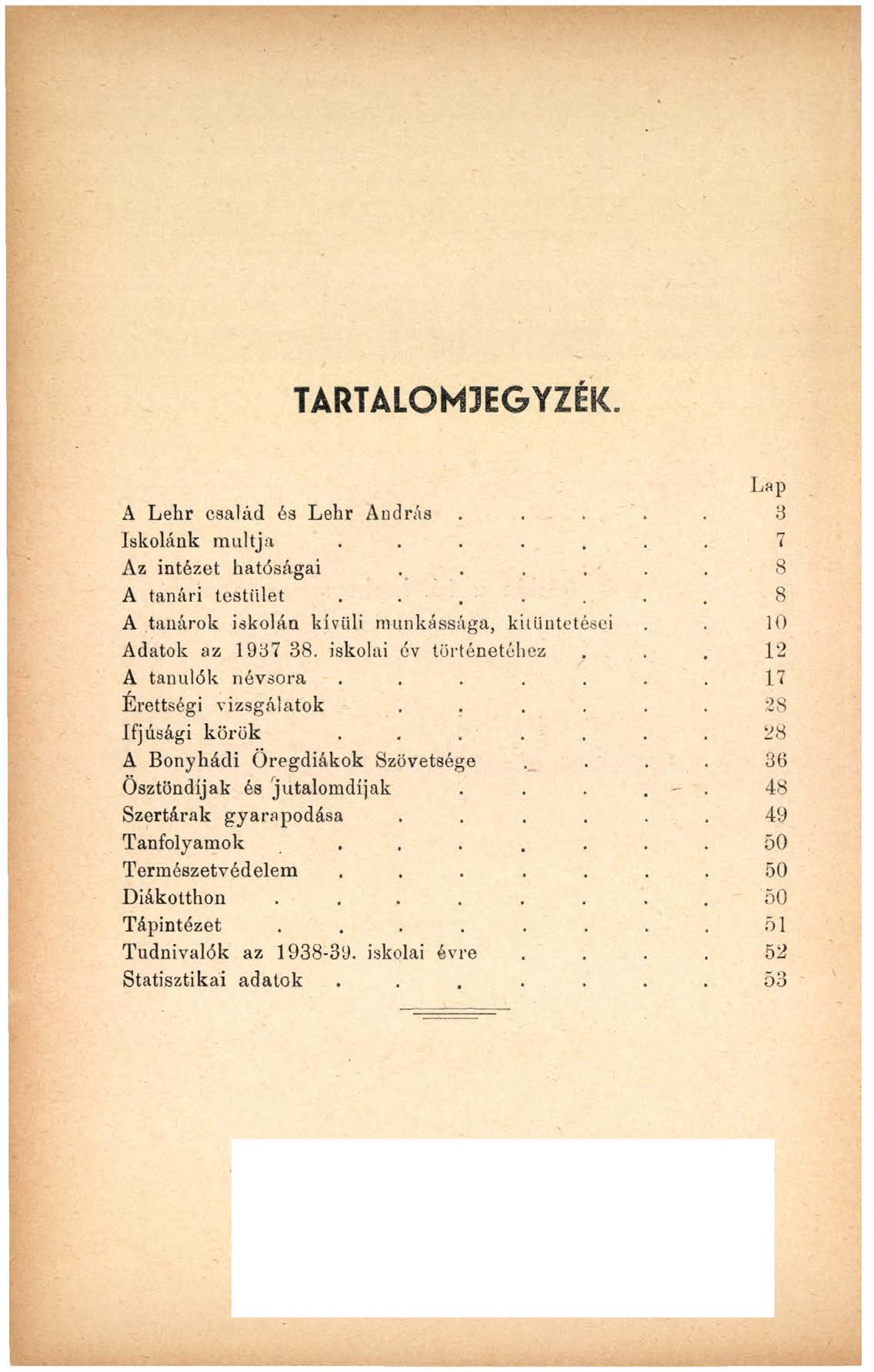 TARTALOMJEGYZÉK.