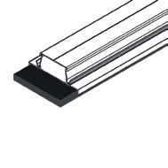 30 mm Surface protection mat Pull of the protective foil from the strips of the surface protection mat and glue them onto the continuous beam profile that is intended for that purpose.