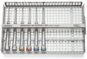 SEBÉSZET SCREW-LINE OSZTEOTÓM KÉSZLET Cikkszám Termék Anyag J5418.0020 Oszteotóm készlet CAMLOG /CONELOG SCREW-LINE egyenes-domború Tartalma: J5417.