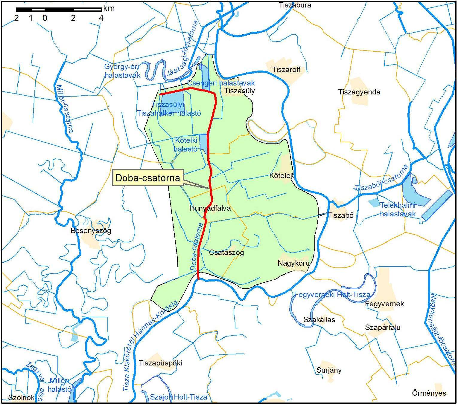 Doba - (AEP424) 1.13. Érintett települések felsorolása: Kőtelek, Nagykörű, Csataszög, Hunyadfalva, Tiszasüly, Besenyszög 1.14.