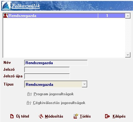 [Új tétel] Új felhasználó felvitele és jelszó megadása, mely utóbbi nem kötelező.