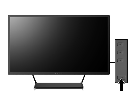 A monitor bekapcsolása 1. A bekapcsoláshoz nyomja meg a tápkapcsoló gombot a forráseszközön. 2. A monitor bekapcsolásához nyomja meg a bekapcsoló gombot a hátlapon. VIGYÁZAT!