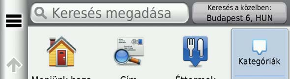 Helyek keresése A navigációs rendszer számos módszert kínál helyek keresésére.