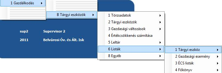 1.B.6. LISTÁK 1.B.6.1. TÁRGYI ESZKÖZ 1.B.6.1.1. Törzskarton lista Csoport: állítsuk be, hogy tárgyi eszközt vagy befejezetlen beruházást kérdezünk le.