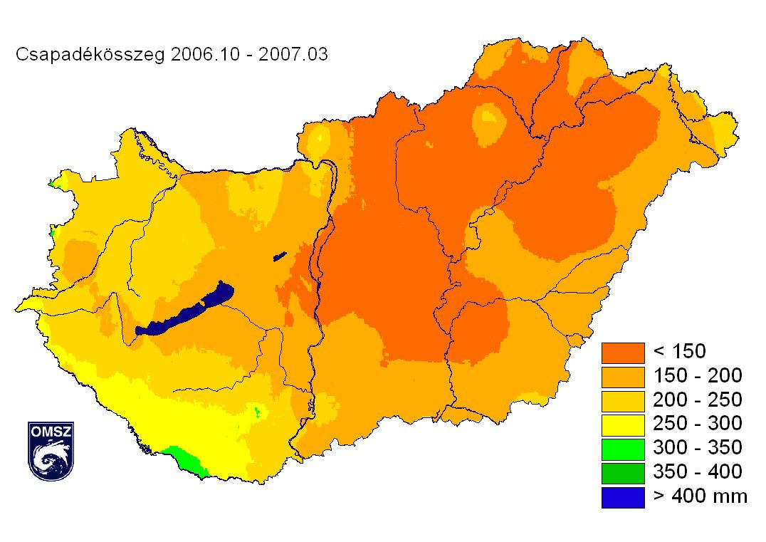 Hazánk területi csapadékeloszlása a téli félévben