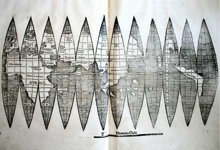 3. ábra: A Waldseemüller-glóbusz nyomata A XVII.