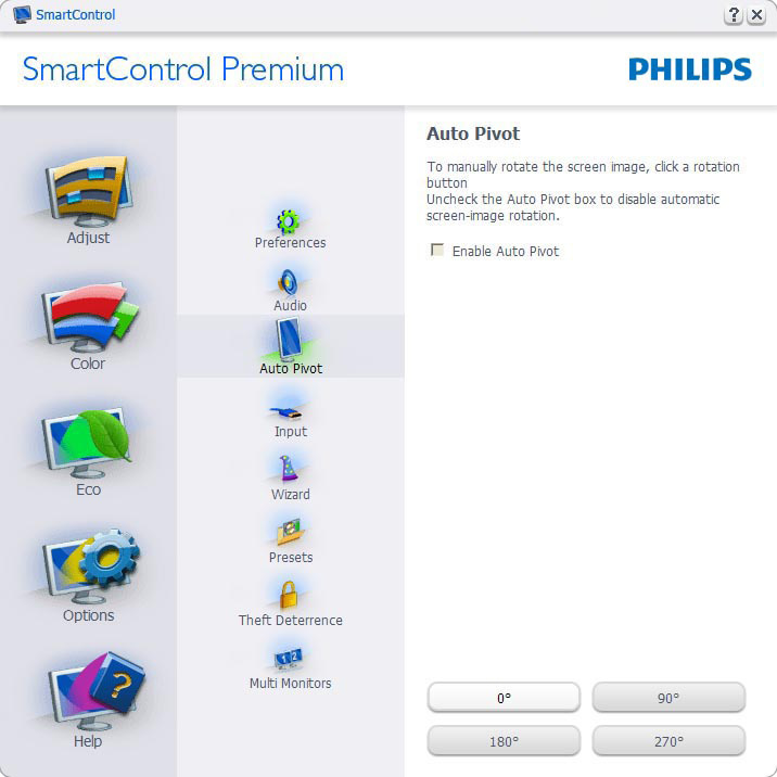 Letiltása esetén a SmartControl Premium nem indul rendszerindításkor és nem lesz a tálcán. A SmartControl Premium indítása csak az asztalon levő parancsikonról vagy a programfájlból lehetséges.