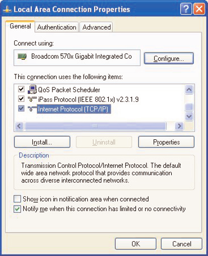 4. számú melléklet: DHCP használata a számítógépen Windows XP & Kattintson a Start gombra a Windows munkaasztalán és válassza ki a Vezérlő panelt.