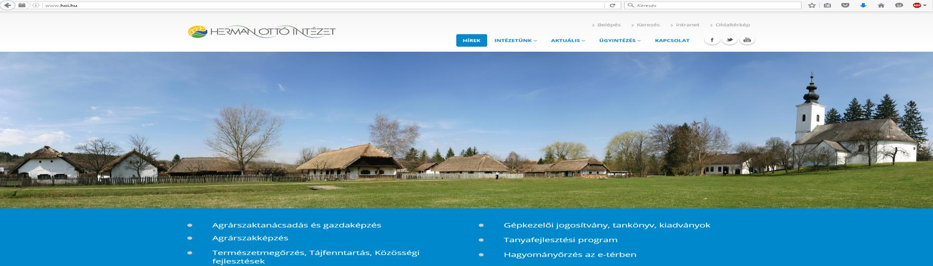 A pályázati felület elérése A