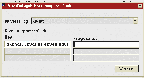művelés alatti területen ezután a minőségi osztályt kell beírni