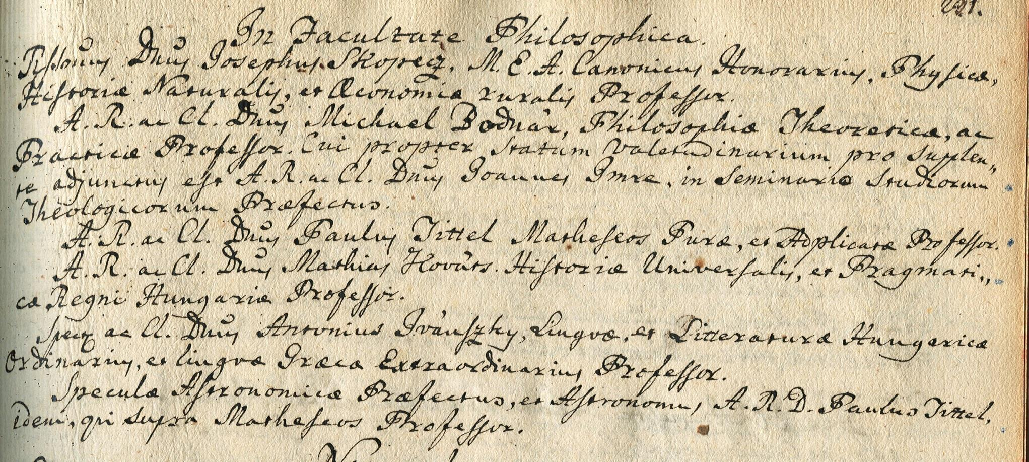Tittel Pál 1806 őszén az egri Líceumban működő Schola Archiepiscopalis, az Érseki Főtanoda matematika professzora lett, elméleti és alkalmazott matematikát oktatott.