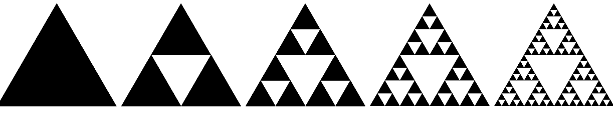 5. ábra Sierpinszki-háromszög konstrukciójának első négy lépése. 5 2.3.