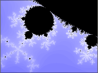 A B C D 9. ábra Különböző méretű, egymáshoz önhasonló halmazrészek a Mandelbrot-halmazban.