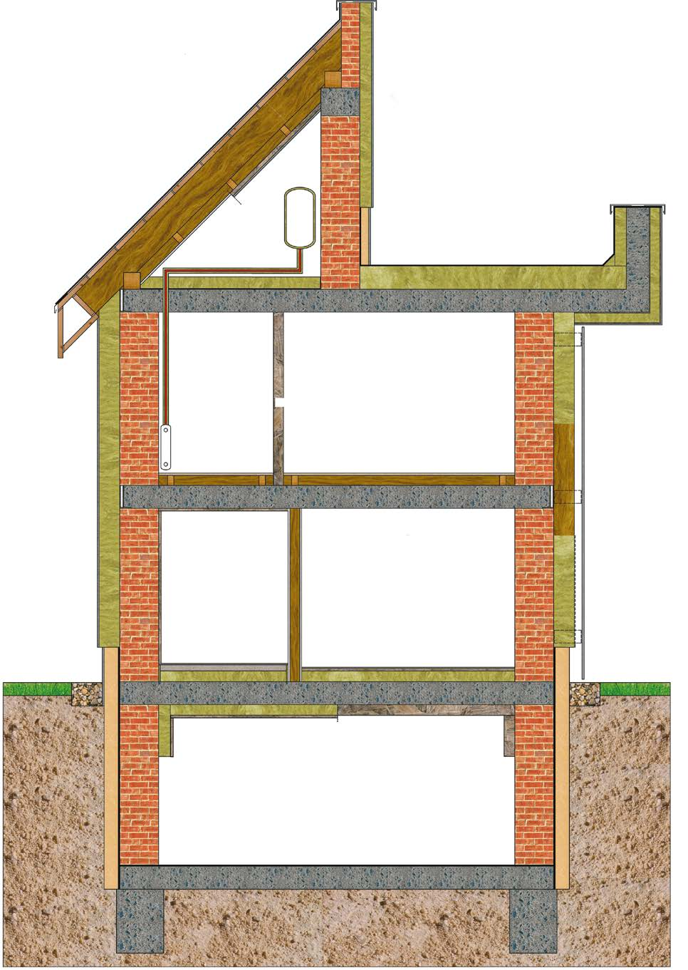 KNAUF INSULATION FELHASZNÁLÁSI TEÜLETEK Tetőfedés - bitumenes zsindely Alátét deszkázat Nobasil MPE (035), TI 135 U, hőszigetelés (szarufák között) Párafékező/párazáró réteg Nobasil MPN (038), MPE,