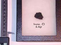 Az Ivuna meteorit (CI kondrit) Meteoritok - kondritok A 0,7 kg tömegű meteorit a tanzániai Ivuna közelében landolt 1938 december 16-án.