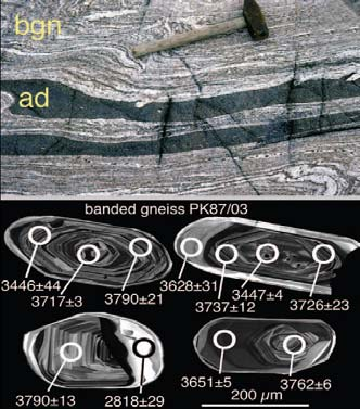 Föld korai története A legidősebb kőzetek 3,7 milliárd éves metamorf kőzet (Isua(