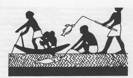 Halászó-horgászó rabszolgák rajza Knumhotep