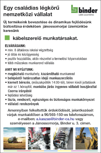 06-20/555-9641 Útépítésben (aszfaltozás, szegélyezés, térkövezés) jártas munkatársat keresünk Csorna környékéről. Szakképesítés nem szükséges.