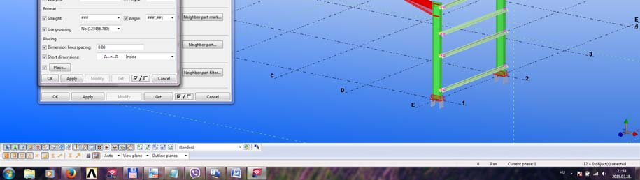A Single-part drawing properties párbeszédablakban (118. ábra) a Dimensions gombra kattintva a 119.
