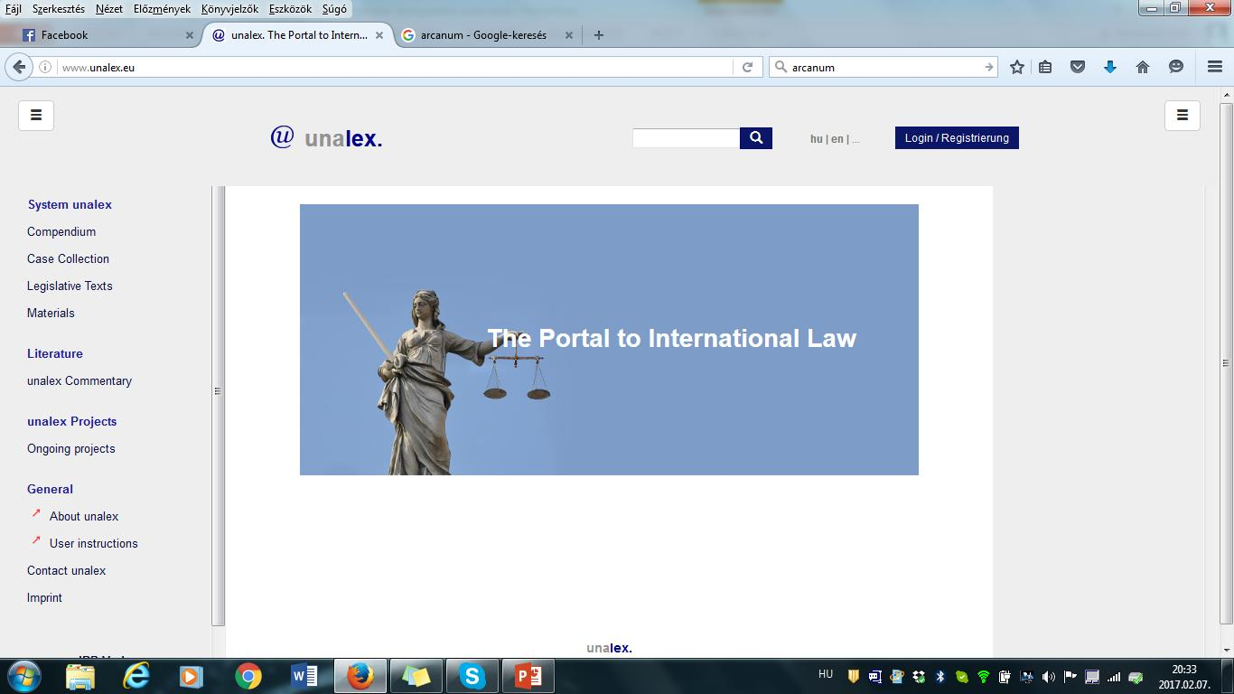 UNALEX egy nemzetközi többnyelvű információs rendszer az